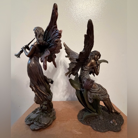 Bronze-Tone Fairy Garden Sculptures Set - Home Art - Picture 3 of 10